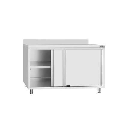 GGM Gastro Stainless Steel Floor Cupboard Flex ECO - 1200x700mm - with Sliding Doors & Upstand
