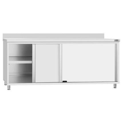 GGM Gastro Stainless Steel Floor Cupboard Flex ECO - 2000x700mm - with Sliding Doors & Upstand