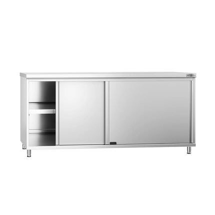 GGM Gastro Stainless Steel Floor Cupboard PREMIUM - 1800x700mm - with Sliding Doors