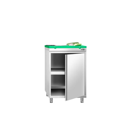 GGM Gastro Stainless Steel Floor Cupboard PREMIUM - 600x600mm - with - incl. Chopping Board Green