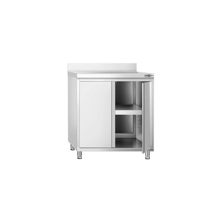 GGM Gastro Stainless Steel Floor Cupboard PREMIUM - 800x600mm - with Double Doors & Upstand