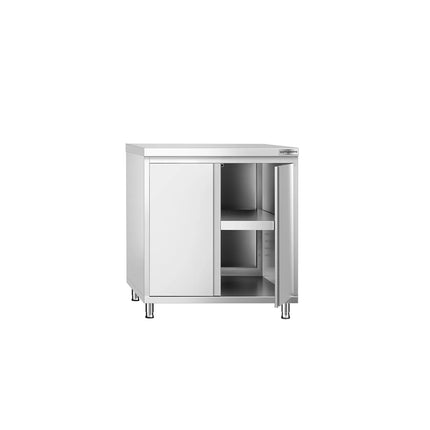 GGM Gastro Stainless Steel Floor Cupboard PREMIUM - 800x700mm - with Hinged Doors