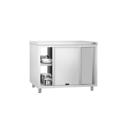 GGM Gastro Stainless Steel Floor Cupboard PREMIUM - Pass-Through - 1200x700mm - with Sliding Doors