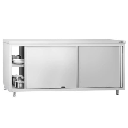 GGM Gastro Stainless Steel Floor Cupboard PREMIUM - Pass-Through - 2000x700mm - with Sliding Doors