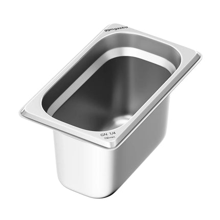 GGM Gastro Stainless Steel Gastronorm Pan GN 1/4 - Depth: 150mm