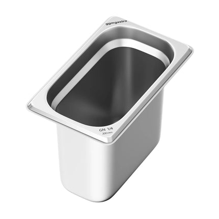 GGM Gastro Stainless Steel Gastronorm Pan GN 1/4 - Depth: 200mm