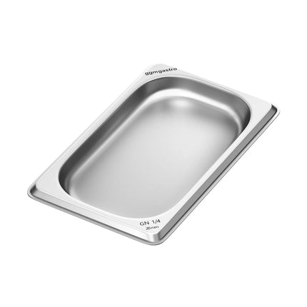 GGM Gastro Stainless Steel Gastronorm Pan GN 1/4 - Depth: 20mm
