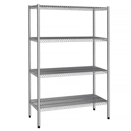 GGM Gastro Stainless Steel Shelving Unit - 1220x360mm - with 4 shelves (FIXED)