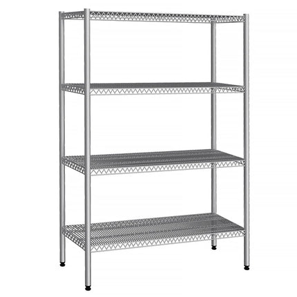 GGM Gastro Stainless Steel Shelving Unit - 1220x460mm - with 4 shelves (ADJUSTABLE)