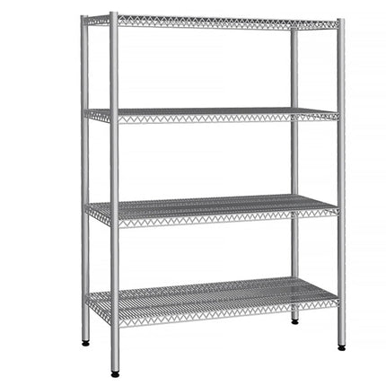 GGM Gastro Stainless Steel Shelving Unit - 1380x400mm - with 4 shelves (FIXED)