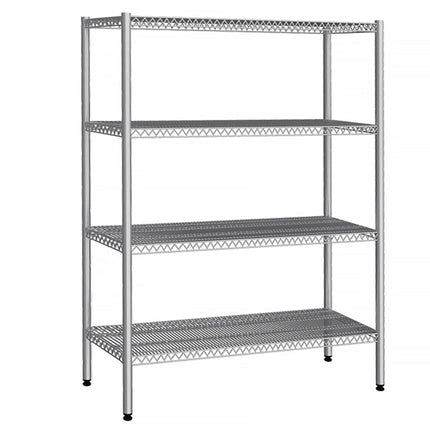 GGM Gastro Stainless Steel Shelving Unit - 1380x500mm - with 4 shelves (ADJUSTABLE)