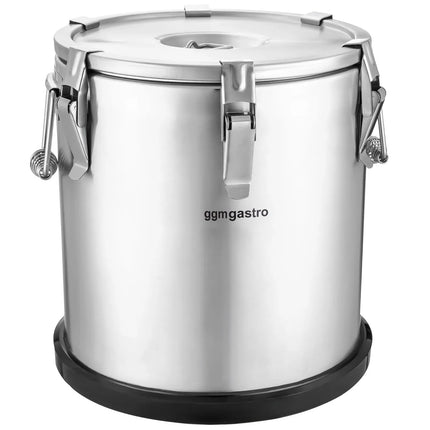 GGM Gastro Stainless Steel Thermos Container - 35L - Height 570mm - with Non-Slip Rubber Base