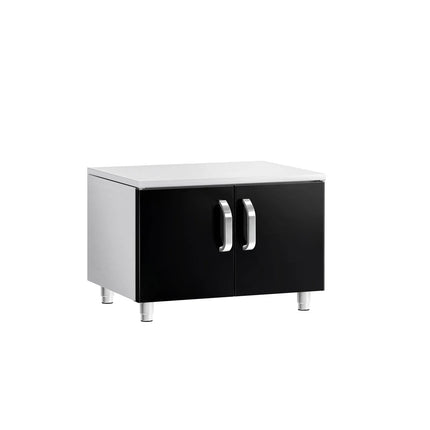 GGM Gastro Stainless Steel Undercounter Cabinet - 800x620x587mm - Black doors - 2 doors