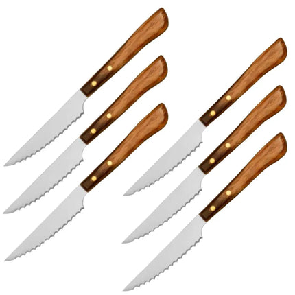 GGM Gastro Steak knife set - Stainless steel & Polywood - 90mm - 6-piece set