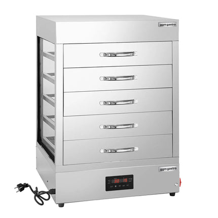 GGM Gastro Steam Cooker / Dumpling Steamer - 2.5kW - Digital - incl. Steamer Cabinet Top with 5 Drawers
