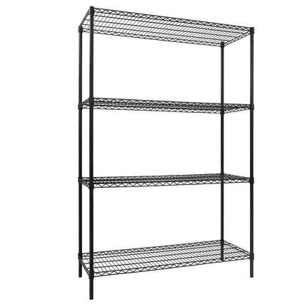 GGM Gastro Steel Wire Shelving Unit - 1200x450mm - 4 shelves - Black