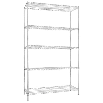 GGM Gastro Steel Wire Shelving Unit - 1200x450mm - 5 shelves - Chrome