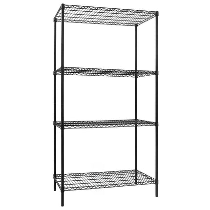 GGM Gastro Steel Wire Shelving Unit - 900x450mm - 4 shelves - Black