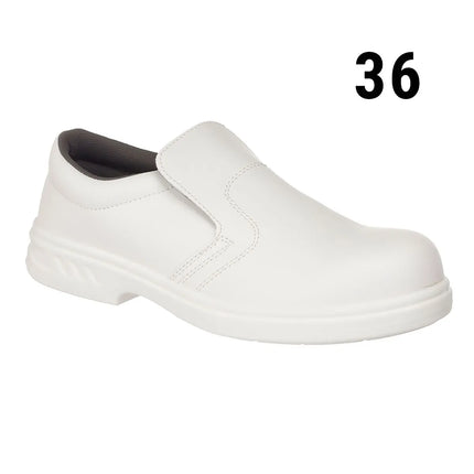 GGM Gastro Steelite | Slip-On Safety Shoes - White - Size: 36