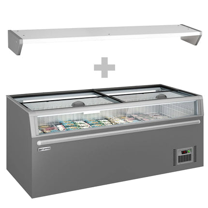 GGM Gastro Supermarket Island Freezer - 2104x850mm - 646 Litres - with Dividers - Grey