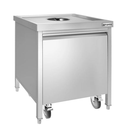 GGM Gastro Thùng Rác Âm Tủ - 870(C)x700(R)x700(S)mm - Ngăn Kéo Ra & Thùng Trong Tháo Rời & Nắp Đóng Êm - Thép Không Gỉ
