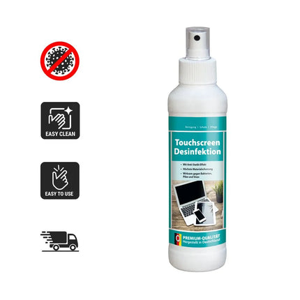 GGM Gastro Touchscreen Disinfectant – 250 ml - Screen-safe cleaner for sensitive devices - 99.9% germ kill