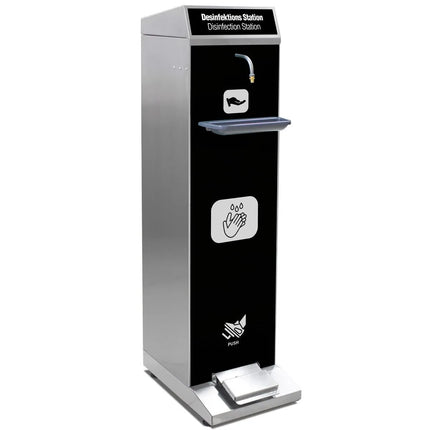 GGM Gastro Trạm Rửa Tay Sát Khuẩn - 5000-10000ml - Thép Không Gỉ - Đứng Độc Lập, Đạp Chân, Có Khay Hứng, Cho Dung Dịch Sát Khuẩn