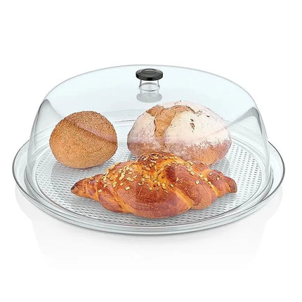 GGM Gastro Tray with Dome Cover - Polycarbonate - Ø 390mm - Height: 150mm - incl. tray - with stackable; ergonomic handle; microwave- and dishwasher-safe; -40°C to +99°C temperature resistant; food-safe; shatter-resistant; acid-resistant