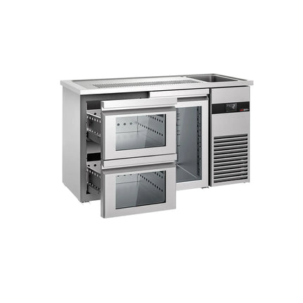 GGM Gastro Tủ Bia Trực Tiếp / Kegerator PREMIUM - 1550x700mm - 1 Cánh Kính & 2 Ngăn Kéo