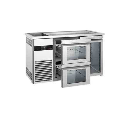 GGM Gastro Tủ Bia Trực Tiếp / Kegerator PREMIUM - 1550x700mm - 1 Cánh Kính & 2 Ngăn Kéo