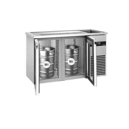 GGM Gastro Tủ Bia Trực Tiếp / Kegerator PREMIUM - 1550x700mm - 2 Cánh Kính