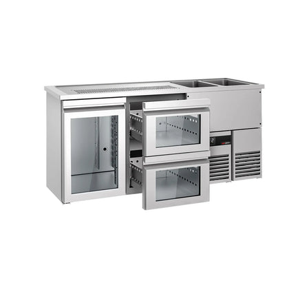 GGM Gastro Tủ Bia Trực Tiếp / Kegerator PREMIUM - 1950x700mm - 1 Cánh Kính & 2 Ngăn Kéo