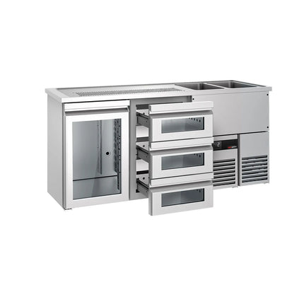 GGM Gastro Tủ Bia Trực Tiếp / Kegerator PREMIUM - 1950x700mm - 1 Cánh Kính & 3 Ngăn Kéo