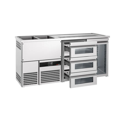 GGM Gastro Tủ Bia Trực Tiếp / Kegerator PREMIUM - 1950x700mm - 1 Cánh Kính & 3 Ngăn Kéo Kính