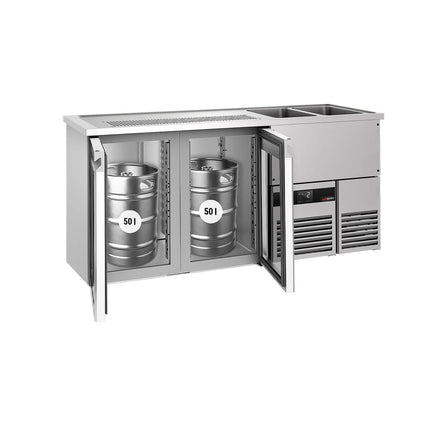 GGM Gastro Tủ Bia Trực Tiếp / Kegerator PREMIUM - 1950x700mm - 2 Cánh Kính