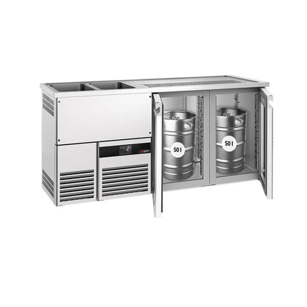 GGM Gastro Tủ Bia Trực Tiếp / Kegerator PREMIUM - 1950x700mm - 2 Cánh Kính
