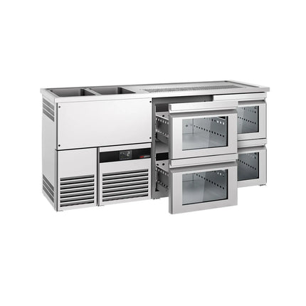 GGM Gastro Tủ Bia Trực Tiếp / Kegerator PREMIUM - 1950x700mm - 4 Ngăn Kéo Kính