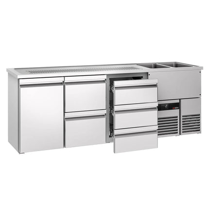 GGM Gastro Tủ Bia Trực Tiếp / Kegerator PREMIUM - 2500x700mm - 1 Cánh Kín & 5 Ngăn Kéo