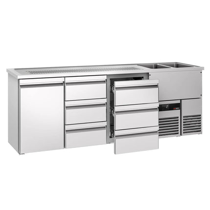 GGM Gastro Tủ Bia Trực Tiếp / Kegerator PREMIUM - 2500x700mm - 1 Cánh Kín & 6 Ngăn Kéo
