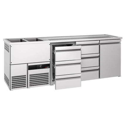 GGM Gastro Tủ Bia Trực Tiếp / Kegerator PREMIUM - 2500x700mm - 1 Cánh Kín & 6 Ngăn Kéo