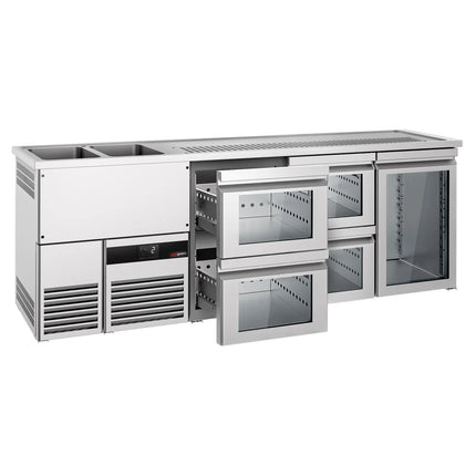 GGM Gastro Tủ Bia Trực Tiếp / Kegerator PREMIUM - 2500x700mm - 1 Cánh Kính & 4 Ngăn Kéo