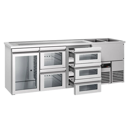 GGM Gastro Tủ Bia Trực Tiếp / Kegerator PREMIUM - 2500x700mm - 1 Cánh Kính & 5 Ngăn Kéo