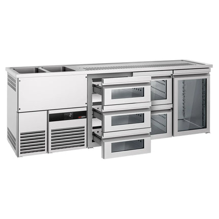 GGM Gastro Tủ Bia Trực Tiếp / Kegerator PREMIUM - 2500x700mm - 1 Cánh Kính & 5 Ngăn Kéo