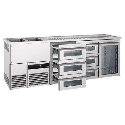 GGM Gastro Tủ Bia Trực Tiếp / Kegerator PREMIUM - 2500x700mm - 1 Cánh Kính & 6 Ngăn Kéo