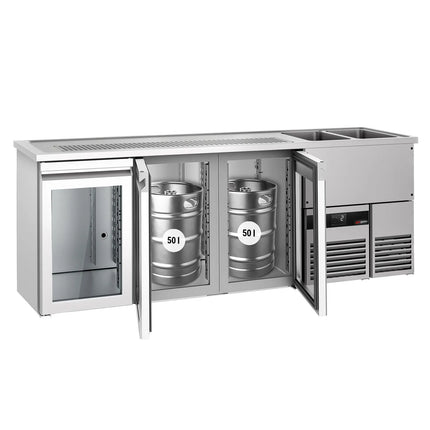 GGM Gastro Tủ Bia Trực Tiếp / Kegerator PREMIUM - 2500x700mm - 3 Cánh Kính