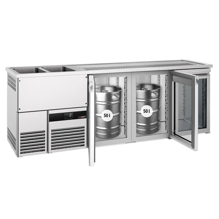 GGM Gastro Tủ Bia Trực Tiếp / Kegerator PREMIUM - 2500x700mm - 3 Cánh Kính