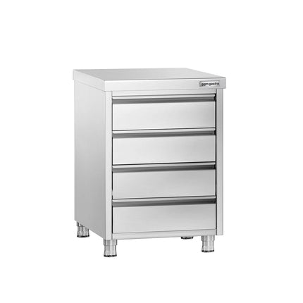 GGM Gastro Tủ Ngăn Kéo PREMIUM - Thép Không Gỉ - 4 Ngăn Kéo - 500x700mm