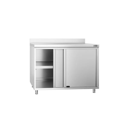 GGM Gastro Tủ Sàn Thép Không Gỉ PREMIUM - 1000x800mm - Cửa Lùa & Gờ Chắn