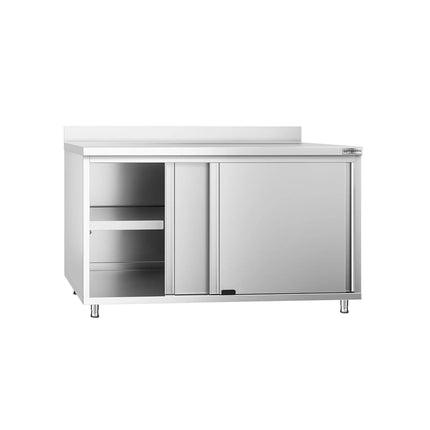 GGM Gastro Tủ Sàn Thép Không Gỉ PREMIUM - 1400x800mm - Cửa Lùa & Gờ Chắn