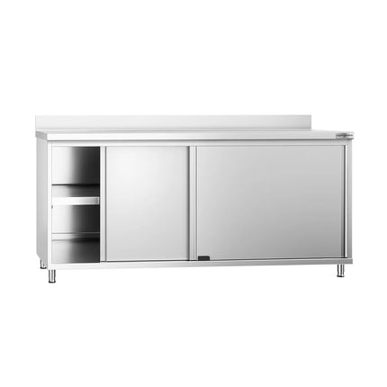GGM Gastro Tủ Sàn Thép Không Gỉ PREMIUM - 1800x800mm - Cửa Lùa & Gờ Chắn